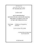 Quyết định hình phạt đối với người chưa thành niên phạm tội theo pháp luật hình sự Việt Nam từ thực tiễn tỉnh Quảng Ngãi