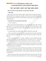 đề cương ôn tập môn ngôn ngữ học đối chiếu