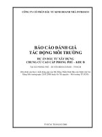 báo cáo đánh giá tác động môi trường dự án đầu tư xây dựng chung cư cao cấp phong phú  báo cáo ĐTM khu chung cư