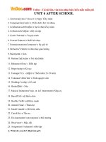 Từ vựng tiếng Anh lớp 7 Unit 6: After School