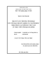 Tội cố ý gây thương tích hoặc gây tổn hại cho sức khỏe của người khác theo pháp luật hình sự việt nam từ thực tiễn tỉnh quảng bình 