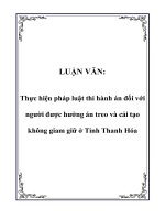 Thực hiện pháp luật thi hành án đối với người được hưởng án treo và cải tạo không giam giữ ở Tỉnh Thanh Hóa