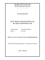 QUẢN TRỊ QUAN HỆ KHÁCH HÀNG TẠI BƯU ĐIỆN THÀNH PHỐ HÀ NỘI