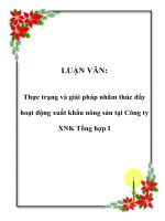 Thực trạng và giải pháp nhằm thúc đẩy hoạt động xuất khẩu nông sản tại Công ty XNK Tổng hợp I