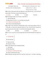 Đề thi học kì 1 môn Vật lý lớp 12 trường THPT Lê Hồng Phong, Đăk Lăk năm học 2015 - 2016