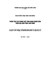Phân tích tài chính quỹ tín dụng nhân dân trên địa bàn tỉnh Thái Bình