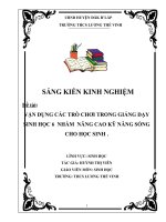 SKKN  NÂNG CAO KỸ NĂNG SỐNG CHO HỌC SINH .