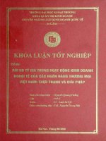Rủi ro tỷ giá trong hoạt động kinh doanh ngoại tệ của các ngân hàng thương mại việt nam   thực trạng và giải pháp   nguyễn quang thắng 
