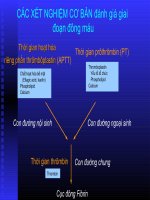 CÁC xét NGHIỆM cơ bản đánh giá giai đoạn đông máu 