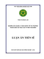 Nghiên cứu quản lý nhà nước về thị trường thuốc bảo vệ thực vật ở tỉnh thái bình