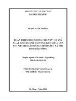 HOÀN THIỆN HOẠT ĐỘNG CHO VAY hộ sản XUẤT KINH DOANH tại VÙNG KHÓ KHĂN của CHI NHÁNH NGÂN HÀNG CHÍNH SÁCH xã hội TỈNH đắk NÔNG 