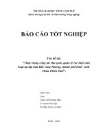 Thực trạng công tác thu gom, quản lý rác thải sinh hoạt tại địa bàn bắc sông hương, thành phố huế   tỉnh thừa thiên huế