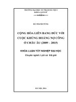 Cộng hòa liên bang đức với cuộc khủng hoảng nợ công ở châu âu 2009   2015