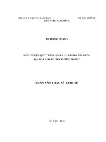 Hoàn thiện quy trình quản lý rủi ro tín dụng tại Ngân hàng TMCP Tiên Phong