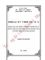 Đánh giá tác động của quy trình xử lý nước thải tại nhà máy nước quảng tế II tới môi trường xung quanh 