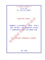 Nghiên cứu các nhân tố ảnh hưởng đến quyết định lựa chọn khách sạn 2 sao của khách du lịch nội địa khi đến huế 