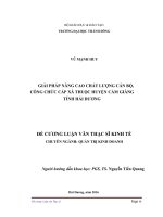 Luận văn thạc sĩ kinh tếv giải pháp nâng cao chất lượng cán bộ, công chức cấp xã thuộc huyện cẩm giàng tỉnh hải dương