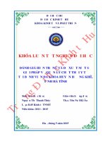 Đánh giá hiện trạng và đề xuất một số giải pháp về quản lý chất thải y tế tại bệnh viện đa khoa huyện hương khê, tỉnh hà tĩnh 