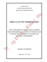 Chất lượng dịch vụ và sự hài lòng của khách hàng một nghiên cứu tại công ty cổ phần du lịch và thương mại giao thông vận tải việt nam   vietravel chi nhánh huế 