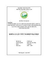 Đánh giá hiệu lực của một số loại phân bón lá đến sự sinh trưởng, năng suất và chất lượng chè kinh doanh tại vùng chè xã Hồng Tiến, huyện Phổ Yên, tỉnh Thái Nguyên