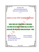 Hoàn thiện quy trình quản lý đơn hàng gia công của bộ phận Thương Mại tại công ty Scavi Huế đối với khách hàng Decathlon- Pháp