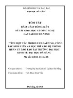 Tích hợp các module elearning, công tác sinh viên và học phí vào hệ thống quản lý đào tạo tại trường đại học kinh tế, đại học đà nẵng 