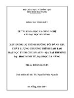 Xây dựng lộ trình hướng tới đánh giá chất lượng chương trình đào tạo đại học theo chuẩn UAN   QA tại trường đại học kinh tế, đại học đà nẵng 