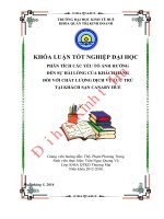 Các yếu tố ảnh hưởng đến sự hài lòng của khách hàng về chất lượng dịch vụ lưu trú tại khách sạn Canary Huế