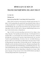 Bình luận bản án tranh chấp hợp đồng nhà ở
