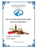 BỒI THƯỜNG THIỆT HẠI DO Ô NHIỄM MÔI TRƯỜNG, XÂM PHẠM THI THỂ, MỒ MÃ, NGƯỜI TIÊU DÙNG