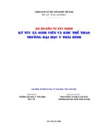 Khóa luận dự án đầu tư xây dựng ký túc xá sinh viên và khu thể thao trường đại học y thái bình 