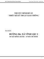 Tiểu luận thiết kế kỹ thuật giao thông đường d6, xã vĩnh lộc 2, huyện bình chánh, TP hồ chí minh 