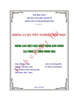 Nâng cao hiệu quả hoạt động bán hàng tại công ty TNHH Minh Hòa