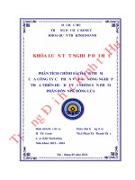 Phân tích chính sách sản phẩm của công ty cổ phần vật tư nông nghiệp thừa thiên huế đối với nhóm sản phẩm phân bón NPK bông lúa 