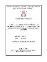 Nghiên cứu đặc điểm lâm sàng, xét nghiệm và đánh giá kết quả điều trị bệnh bạch cầu cấp dòng lympho nhóm nguy cơ cao ở trẻ em theo phác đồ CCG 1961