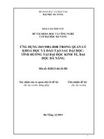 Ứng dụng iso 9001 2008 trong quản lý khoa học và đào tạo sau đại học   tình huống tại đại học kinh tế, đại học đà nẵng 