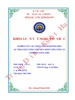 Nghiên cứu các nhân tố ảnh hưởng đến sự thỏa mãn công việc của nhân viên công ty cổ phần Long Thọ