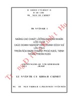 Nâng cao chất lượng nguồn nhân lực của các doanh nghiệp kinh doanh dịch vụ lưu trú trên địa bàn thành phố huế, tỉnh thừa thiên huế 