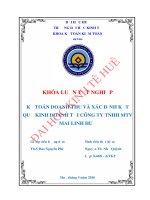 Kế toán doanh thu và xác định kết quả kinh doanh tại công ty TNHH MTV mai linh huế 