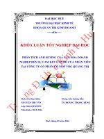 Phân tích ảnh hưởng của văn hóa doanh nghiệp đến sự cam kết gắn bó với tổ chức của nhân viên tại công ty cổ phần gỗ MDF VRG quảng trị 