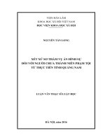 Xét xử sơ thẩm vụ án hình sự đối với người chưa thành niên từ thực tiễn tỉnh quảng nam 