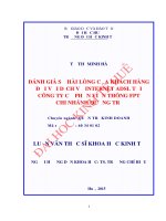 Đánh giá sự hài lòng của khách hàng đối với dịch vụ internet ADSL tại công ty cổ phần viễn thông FPT chi nhánh quảng trị 
