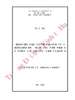 Hoàn thiện quản lý hải quan đối với hàng hóa thương mại xuất nhập khẩu tại chi cục hải quan cửa khẩu lao bảo 