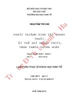 Phát triển kinh tế trang trại ở thị xã hương thủy, tỉnh thừa thiên huế 