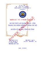 Dự án thủy lợi ngàn trươi cẩm trang tác động đến đời sống các hộ dân huyện vũ quang, tỉnh hà tĩnh 