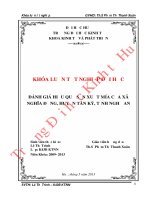 Đánh giá hiệu quả sản xuất mía của xã nghĩa đồng, huyện tân kỳ, tỉnh nghệ an 