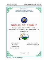 Hiệu quả đầu tư trồng chè của các hộ trên địa bàn xã thanh đức, huyện thanh chương, tỉnh nghệ an 