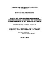 Đánh giá chất lượng dịch vụ khách hàng cá nhân theo mô hình Servqual tại Ngân hàng TMCP Công thương Việt Nam Chi nhánh Bắc Hà Nội-Phòng giao dịch Hồng Hà