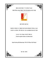 Phân tích và một số giải pháp nâng cao chất lượng tín dụng tại agribank hà nội