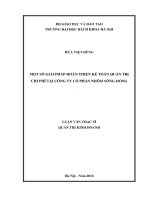 Một số giải pháp hoàn thiện kế toán quản trị chi phí tại công ty cổ phần nhôm sông hồng
